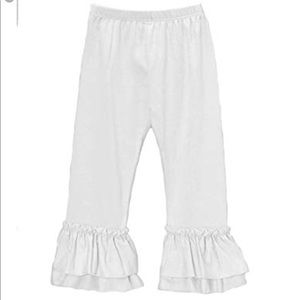 White Ruffle Pants